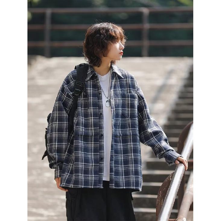 2024 Letter Long Sleeve Shirt Japanese Hong Kong Style Ins Loose Shirt Boys Summer Trendy Versatile Casual Coat