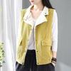 Women's Plus Velvet Corduroy Lambswool Waistcoat: Sleeveless Retro Vest with Velvet Suit Collar, Thickened for Warmth