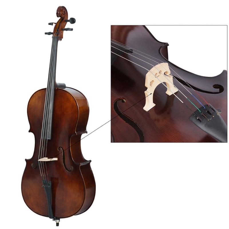 Wood Cello Bridge Musical Accessories Ergonomic Cello Bridge for 1/2 3/4 4/4 Instruments Superior Tone Projection Design