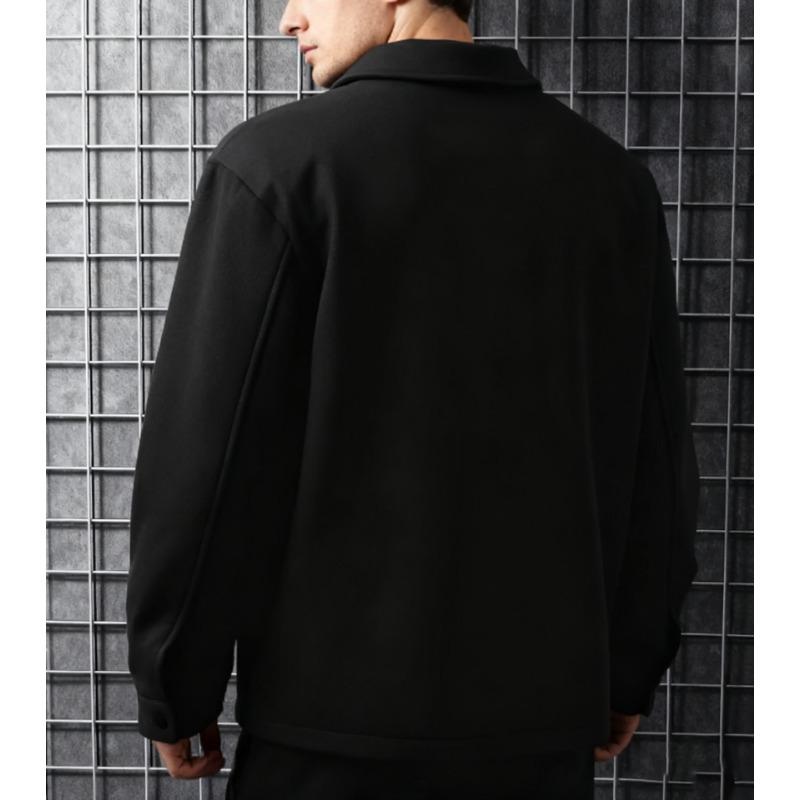 Giacca Sovra-camicia Uomo Grigia con Bottoni Giacca Casual Cappotto in Pile