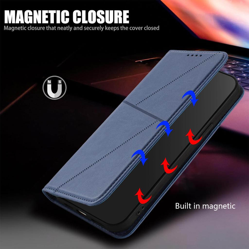 For iPhone 17 Air Wallet Case Magnetic Closure Leather Flip Phone Cover with Stand