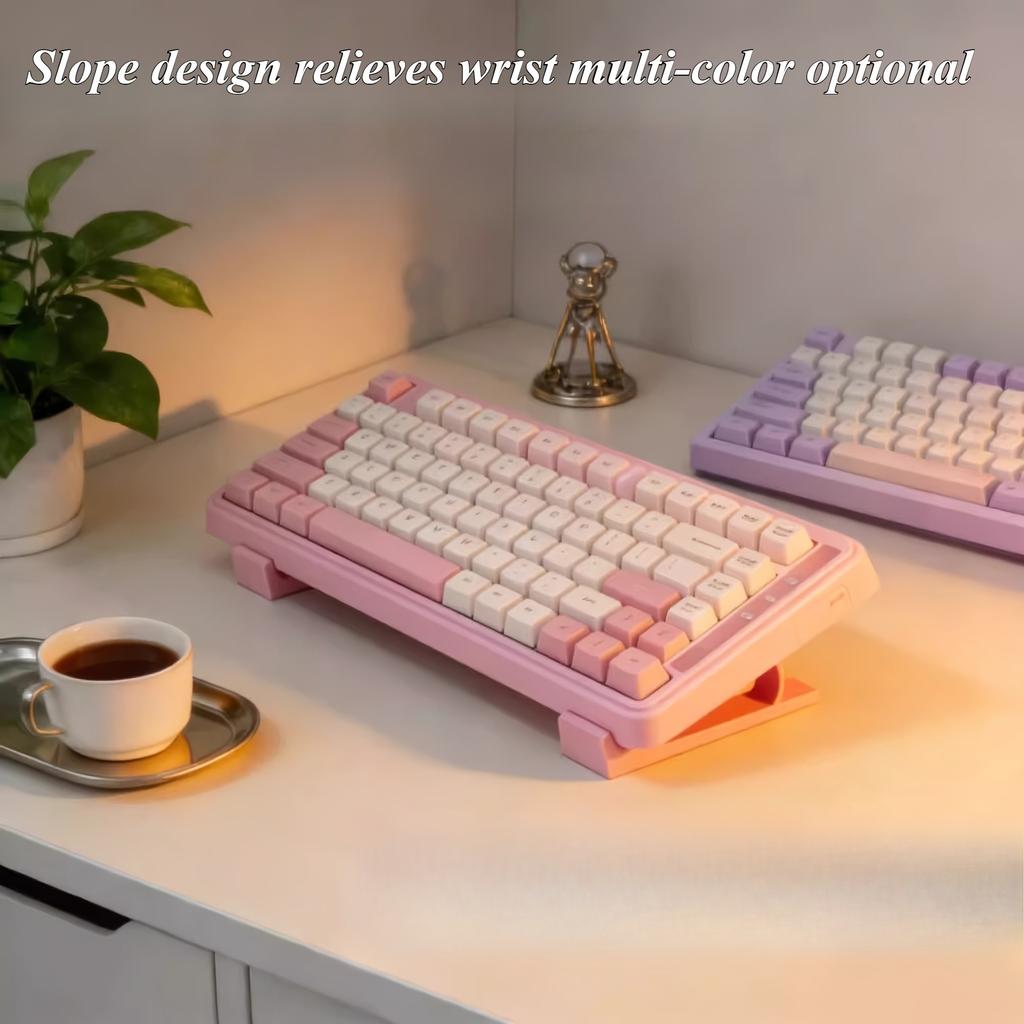 2 Stück ergonomische Tastaturhöhenversteller. Schwarzer rutschfester Universalständer. Geeignet für Bürospiele.