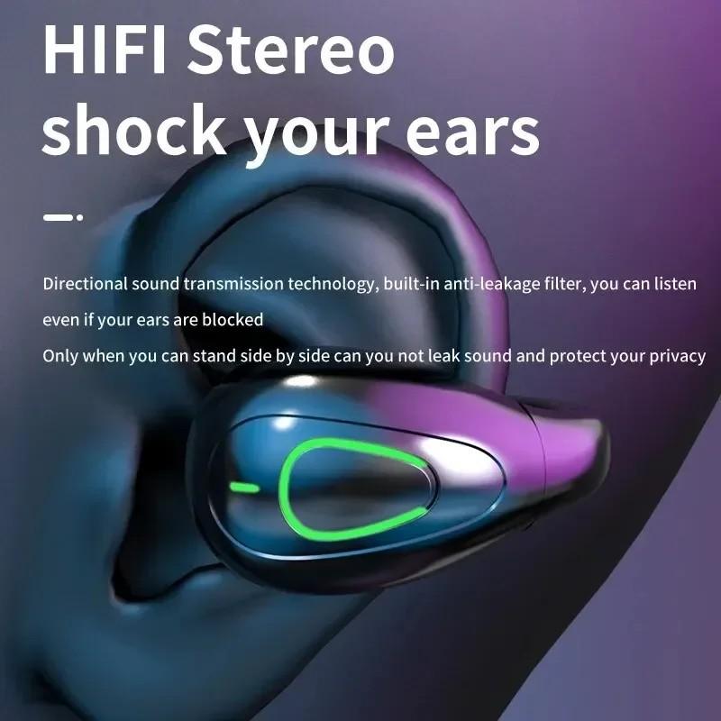 Acısız Kulak Klipsli Bluetooth Kulaklık Tek Kulaklık Süper Bas HD Mikrofonlu Düşük Gecikmeli Mini Kulaklık Acısız Kullanım