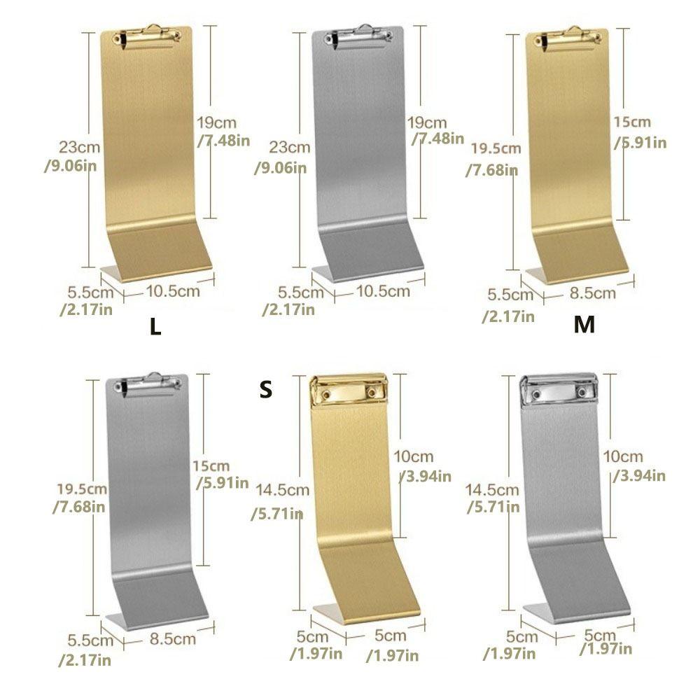 Vertical Design Menu Clips Metal Hard Plate Vertical Clipboard Cafe Application