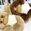 [Little Monkey] Real Rex Rabbit Hair Bag Pendant Car Keychain Cute School Bag Pendant