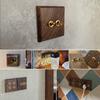 86Mm Wooden Light Switch Panel Black Walnut with Brass Toggle Lever Wall Lamp Switch for Home Lighting Control