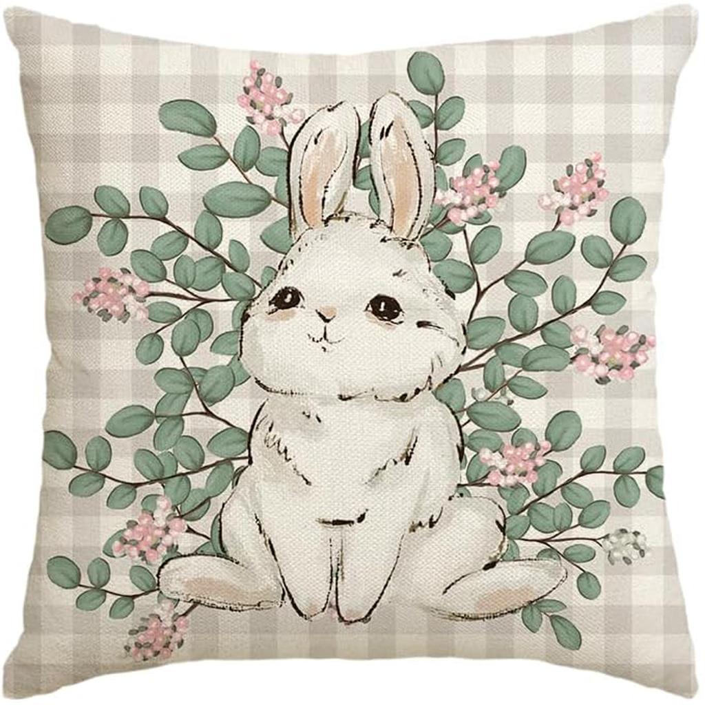 New Spring Fresh and Beautiful Linen Pillowcase Sofa Bedside Plant Flower Pillow Cushion Cover