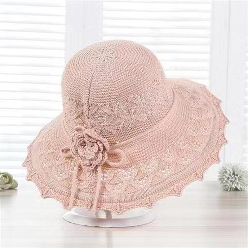 Women's Spring and Summer Thin Sun Hat Foldable UV Protection Sun Hat Straw Hat