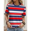 Summer Women's 3D Printed Crew Neck T-Shirt Fashion Versatile Trend Breathable Casual