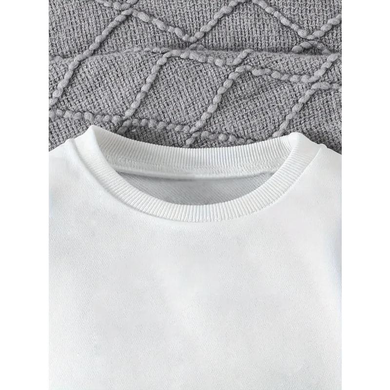 European sizes Lemon Bow Print Sweater - White Round Neck Pullover Sweaters , Cute Lemon & Bow Design, Casual Fall/Winter Outfits