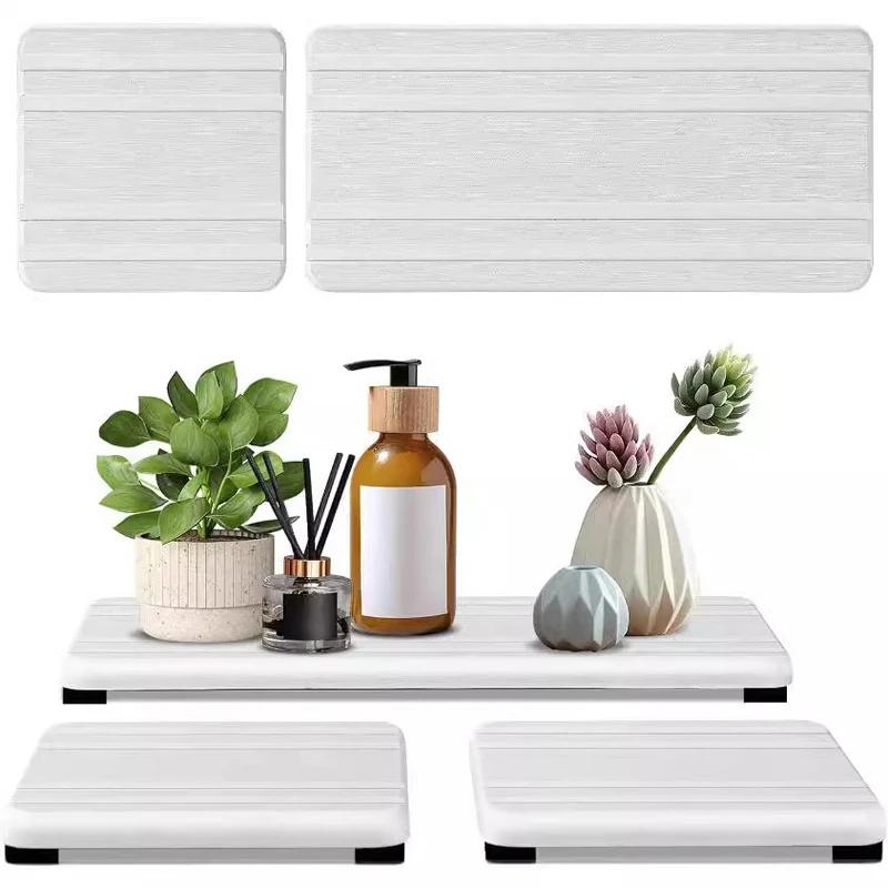Large Water Absorbent Stone Tray Dry Tidy Diatomaceous Earth Stone Sink Tray Instant Dry Sink Sponge Hand Soap Holder Bathroom