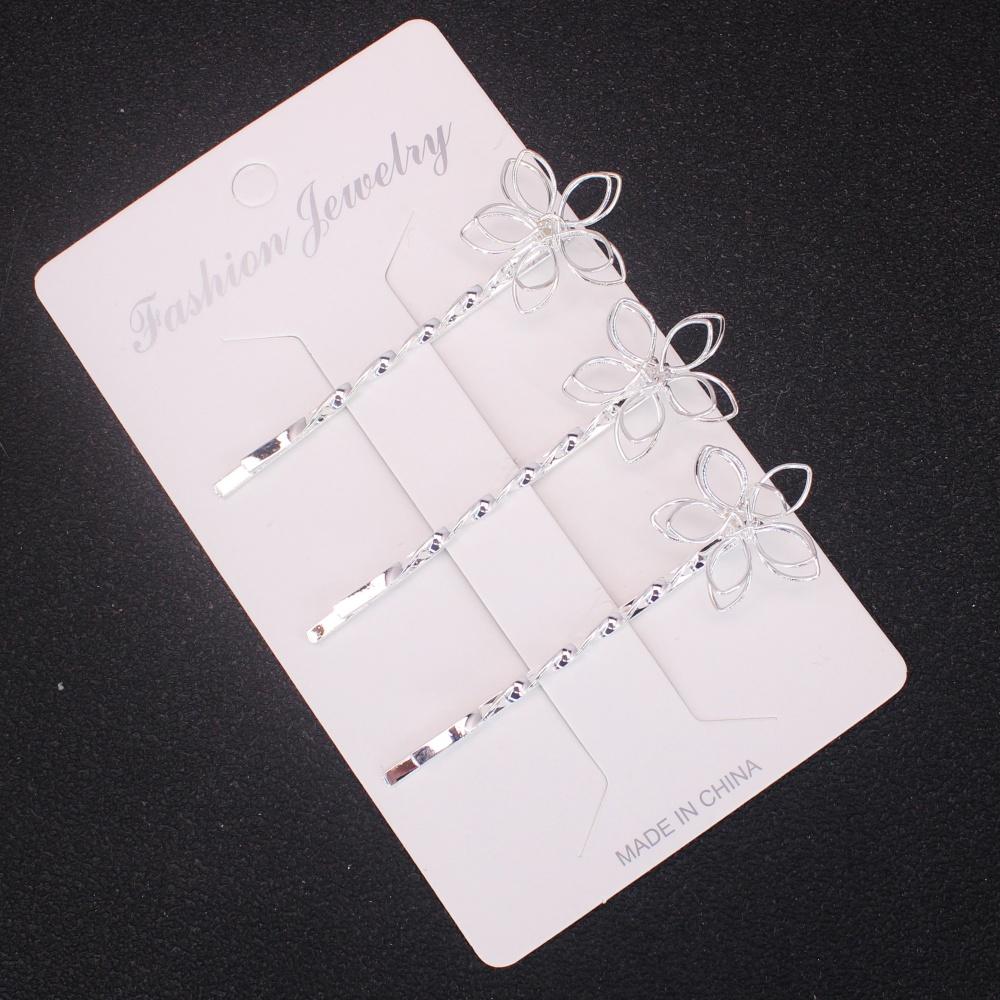 

3Pcs/set Hollow Flower Hair Clip Pins Wavy Fashion Hairpins Metal Barrettes Wave Hairgrip Hair Clips Accessories