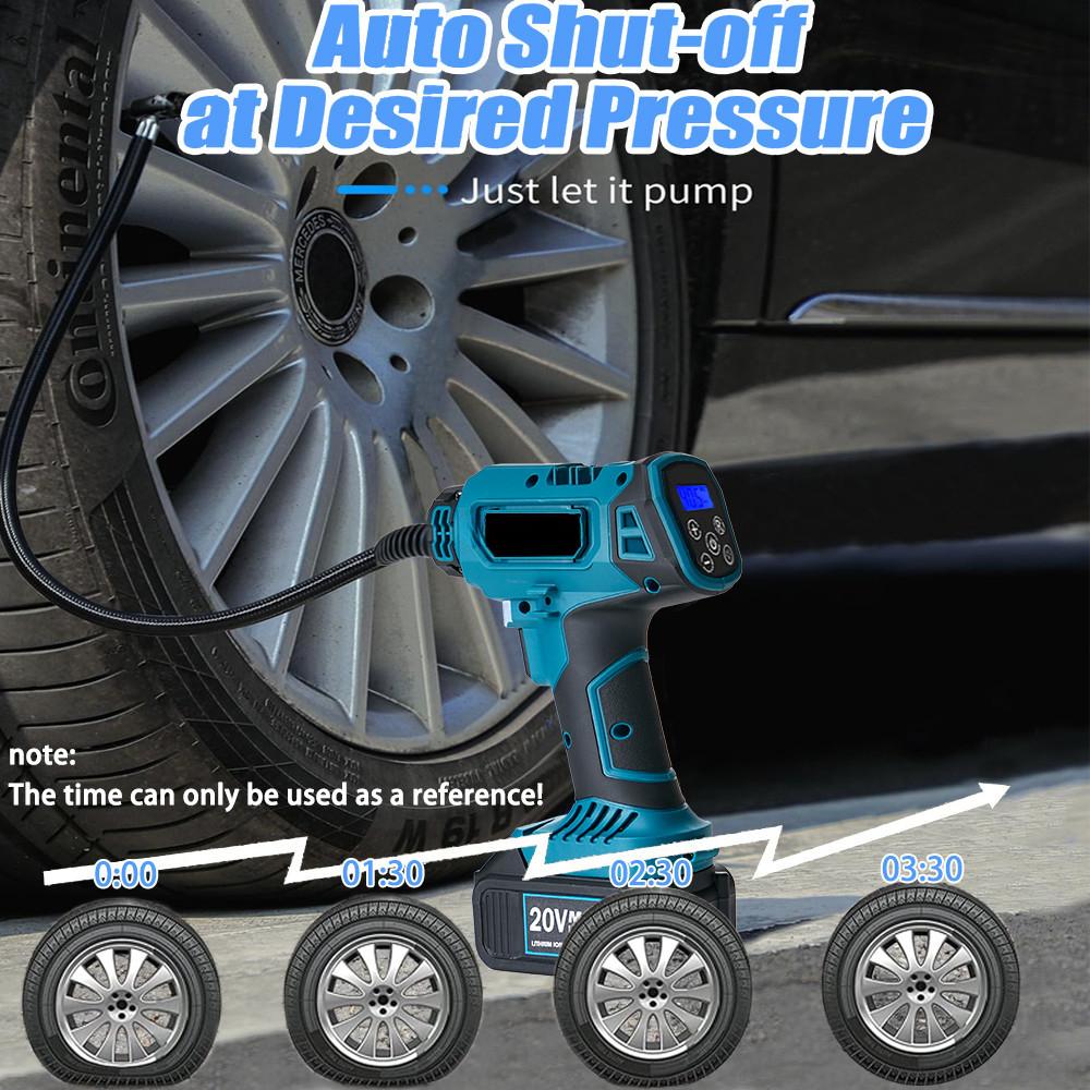 Portable Car Tire Inflatable Pump Multi Functional Electric Inflation Equipment Digital Display Wireless Air Compressor