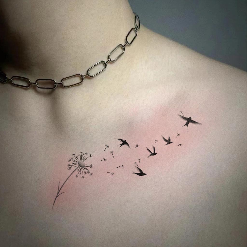 Nischen High-End Free Bird Tattoo-Aufkleber, Wasserdicht und Schweißfest, Narben an Schulter und Rücken, Temporäres Tattoo.