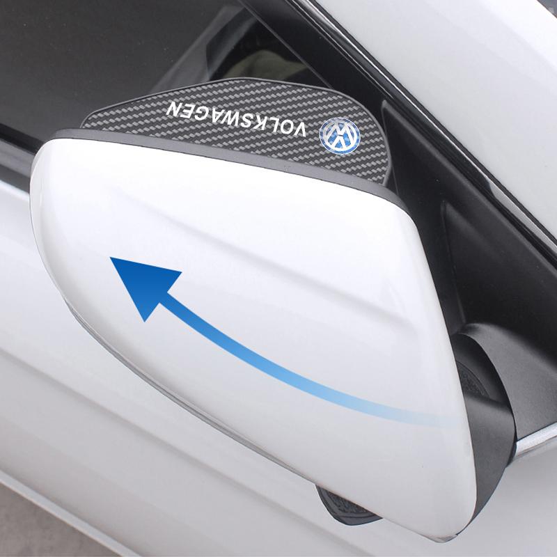 Visera de Lluvia para Espejo Retrovisor de Coche Espejo Redondo Pequeño Parasol de Lluvia para Volkswagen VW GOLF Polo Tiguan JETTA PASSAT