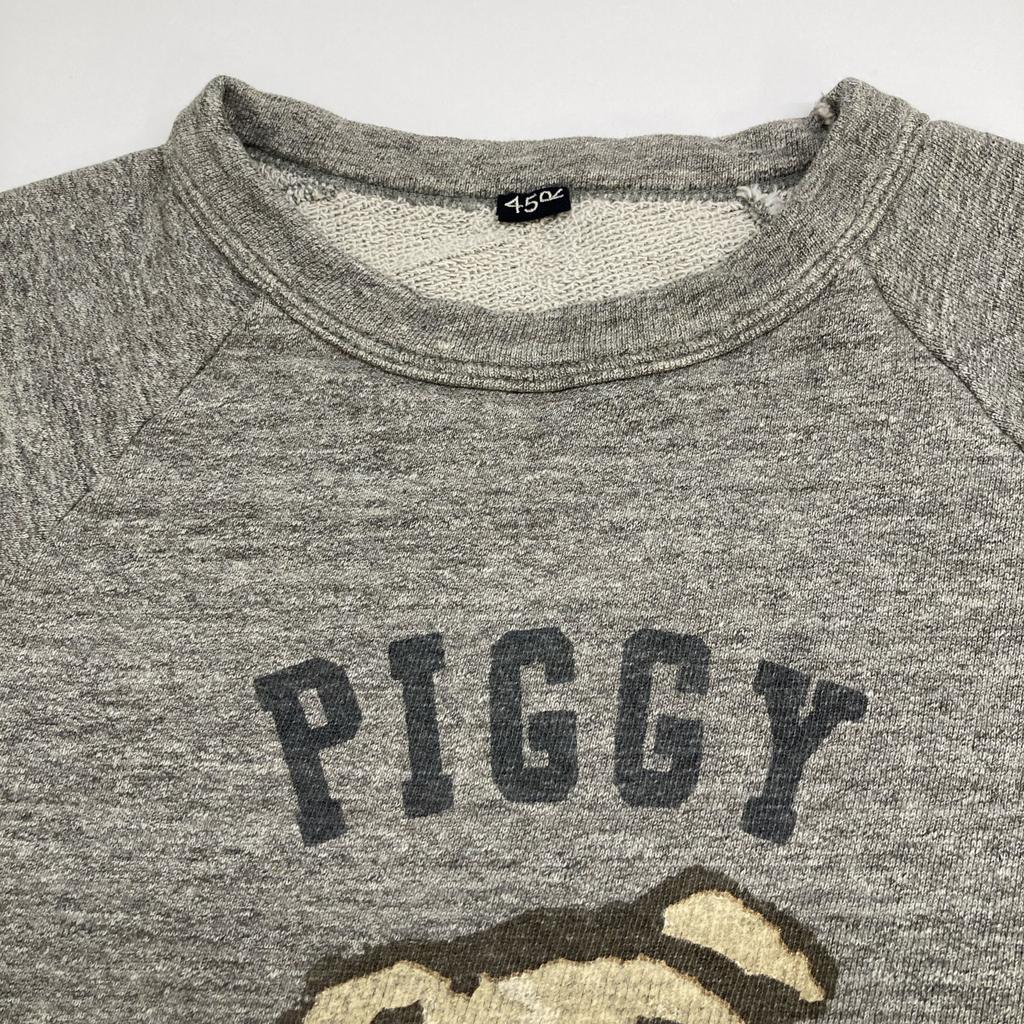 45R 70370112 Grey Garment Fleece Piggy R Print Laclan Sweat Top tops 3 grayUsed