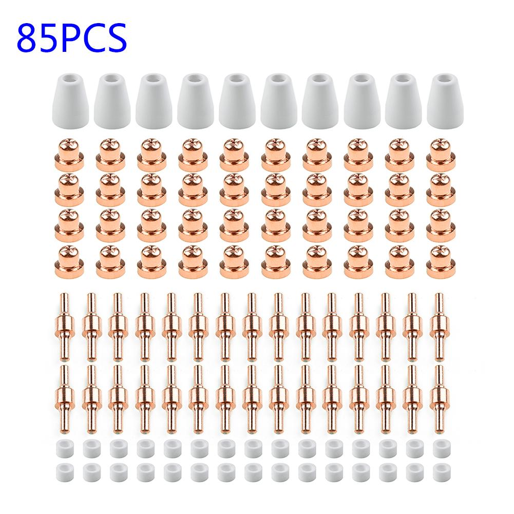 

Replacement Parts Kit for PT-31 40A Plasma Torch 85pcs Includes Tips Electrodes Swirl Rings Shield Cups for CUT-40 and CT-312 China Mainland