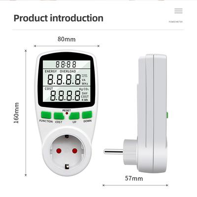 Digital Wattmeter LCD Energy Meter Electricity Power Meter Socket Electric Tester FR US UK AU BR Measuring Outlet Power Analyzer