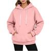 Women's Casual Long Sleeve Button Collar Hoodie with Pockets, Loose Fit Mid-Length