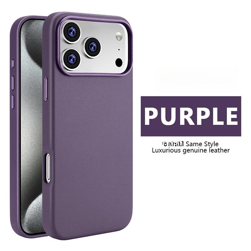 IPhone 16 Pro Max 17 Air 15 Plus 14 13 12 Promax High End Strong Magnetic Wireless Charging CoverGenuine Leather Phone Case