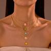 GEMCHIC Women's Stainless Steel Daisy Flower Drop Oil Pendant Necklace Summer Trendy Durable