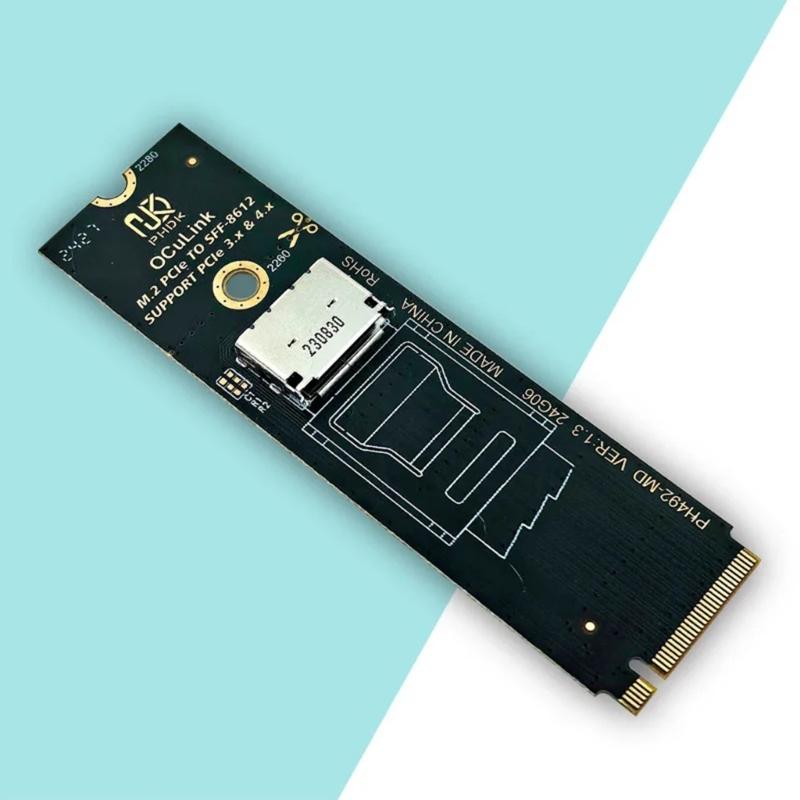 PCIe4.0 Compatible M.2 NVMe To OcuLink SFF-8611 SFF-8612 Adapters Supports U.2 U.3 SFF 8639 SSDs Installation