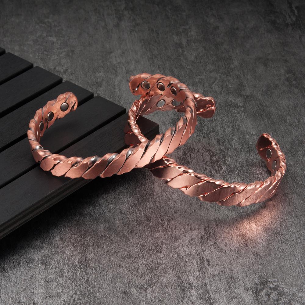 Ikuinen Magnetic Copper Bracelet Men Adjustable Open Cuff Bracelets Arthritis Health Energy Charms Bracelets Bangles for Women
