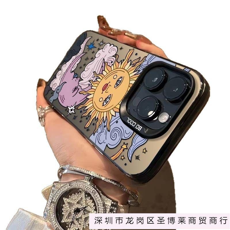 Europe, America, Sun and Moon are suitable for Apple 16promax mobile phone case iPhone15Pro anti-drop 11 cartoon 13/14 new model
