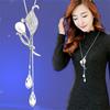 Korean Tassel Crystal Pendant Necklace - Elegant Long Sweater Chain