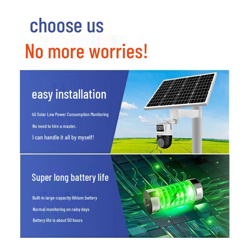 Dahua 8MP Dual-Lens 4G Solar PTZ Outdoor Camera with Full-Color Night Vision CN plug (adapter included)