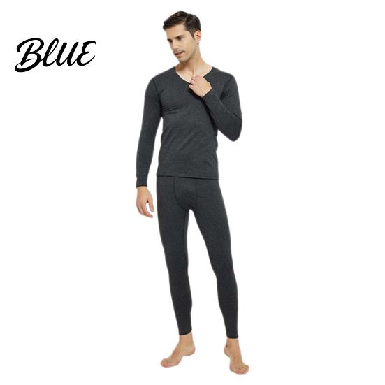 Winter Base Layer Long Sleeve Thermal Underwear Pcs/Set Men Set 2 V Neck Warm Thick