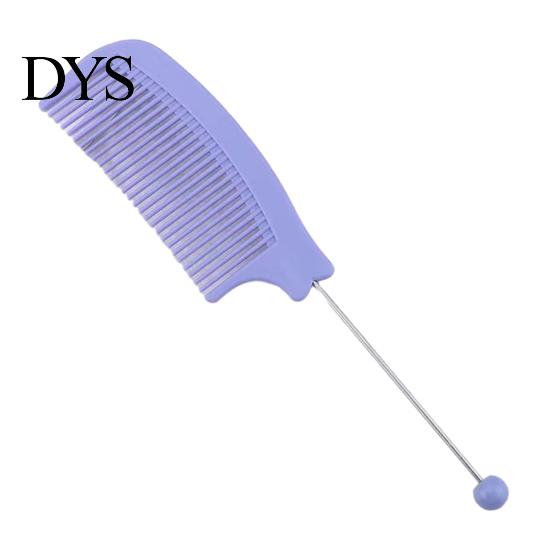 Hair Styling Comb DIY Beaded Comb, Fine Teeth Rat Tail Customizable with Blank Bar, Plastic Detangling for Men Women Stylist