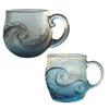 300ml With Handle Clear Coffee Mug Glass Coffee Mugs Water Bottle Wave Design For Kids Beach House Office Women Men Adults Home