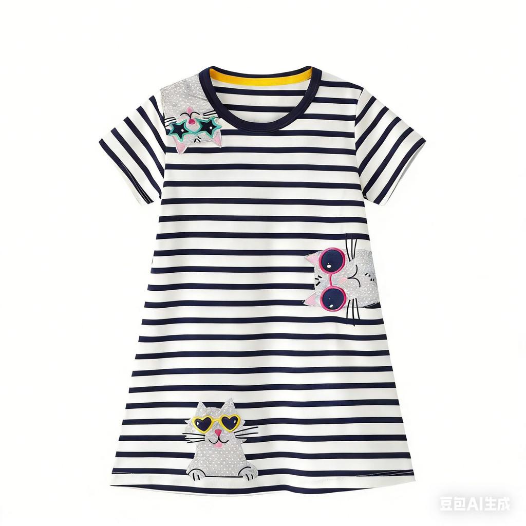 Girls Embroidered Dress Summer New Children Princess Skirt Sweet Cute Kids Clothing