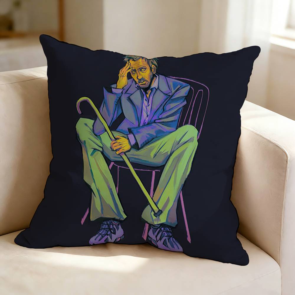 The American TV Series HHouse MMD Square DoubleSided printed Pillow Case Bedroom Bedside Pillow Sofa Cushion Cover