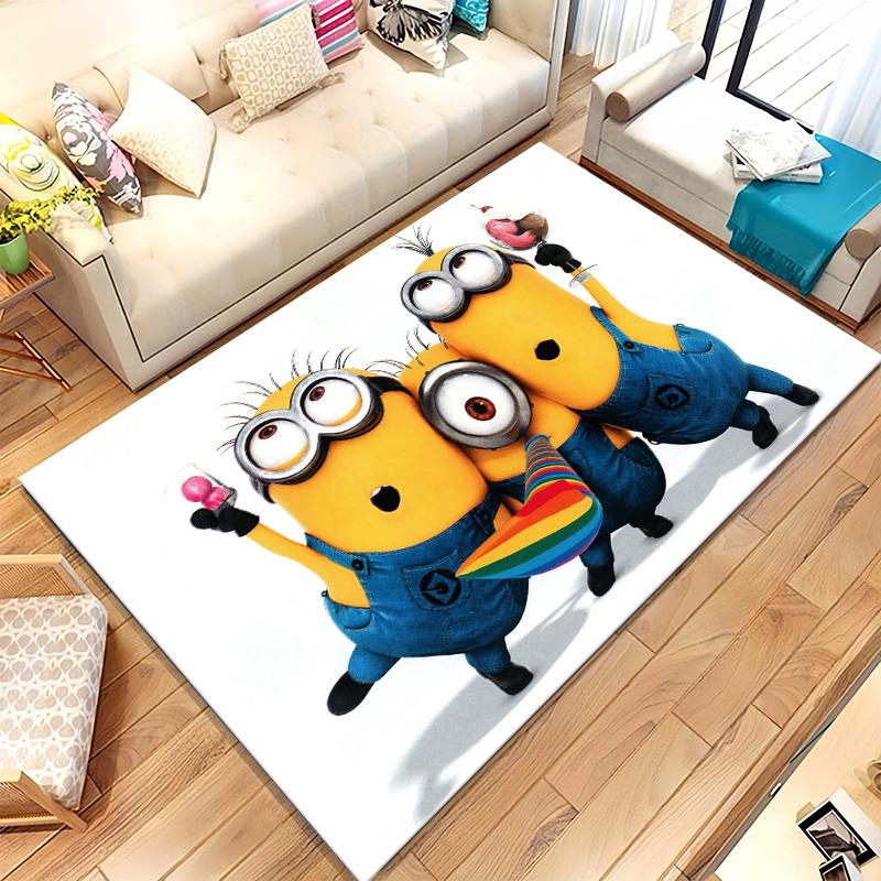 

Cute Minions cartoon Living Room Non-Slip Area Rug Soft Carpet for Bedroom Kids Playroom Sofa,Home Decor Doormat Gift 40x60cm