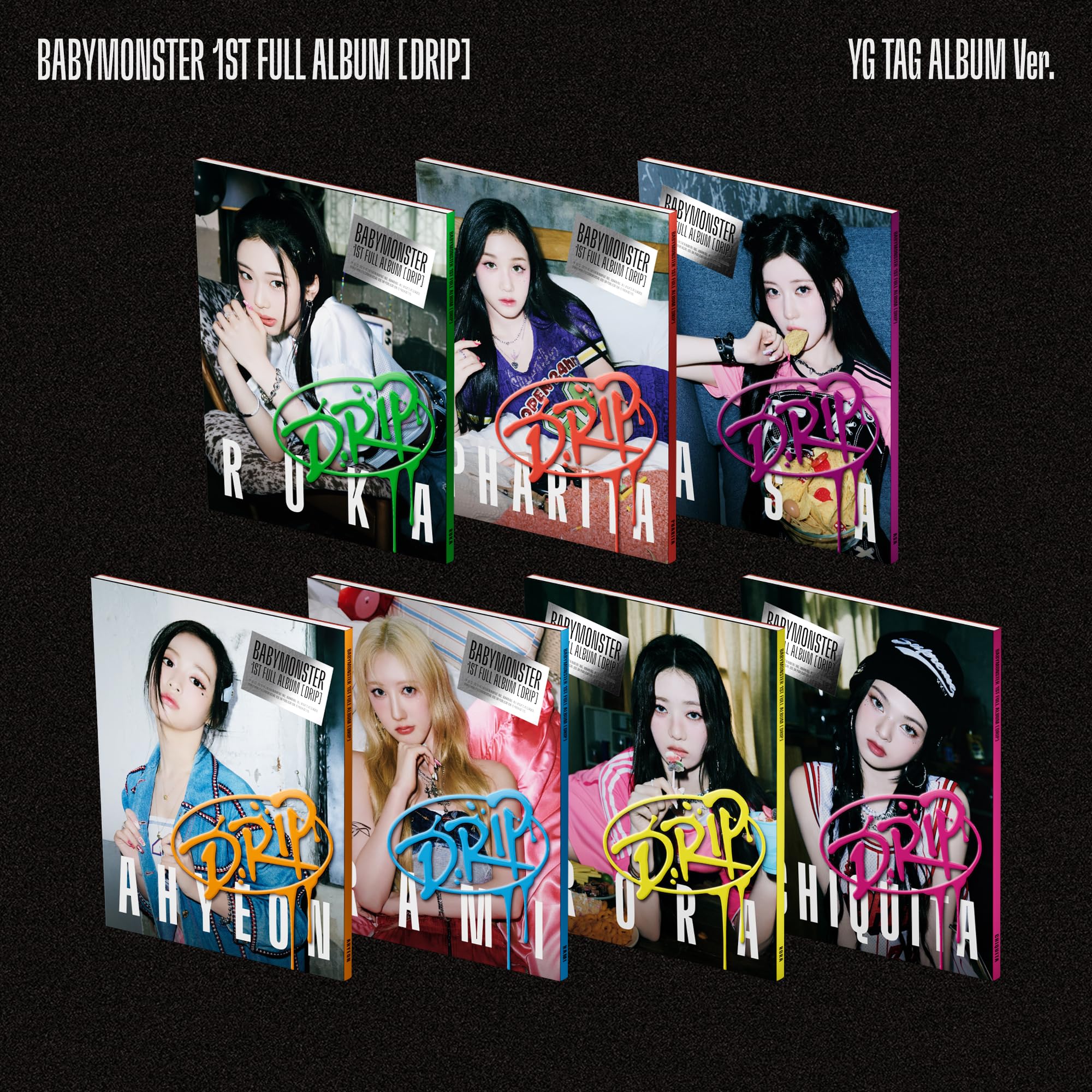 

BABYMONSTER 1st FULL ALBUM 7 SET TAG ALBUM — это цифровой альбом, и в комплект не входит CD [DRIP (YG-версия.)] (Корейское издание) Этот (требуется приложение)
