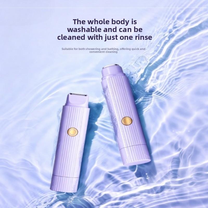 2 In 1 Women Electric Shaver Painless Rechargeable Hair Removal Epilator Portable Body Trimmer for Underarm Facial Mustache
