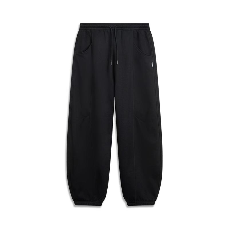 Li Ning CF Outdoor Lock Temperature Fleece Anti-Static Warm Waist-Defining Banana Pants Casual Pants Men pants AKLVB69-1