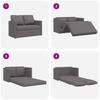 Floor Sofa with Sleeping Function Grey 112x174x55 Cm Artificial Leather