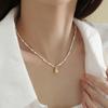 Single natural pearl pendant necklace women's spring new popular broken silver neck chain exquisite design collarbone chain