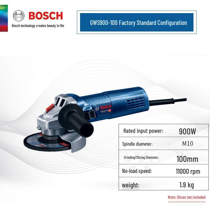 Bosch 900W Angle Grinder CN plug (adapter included)