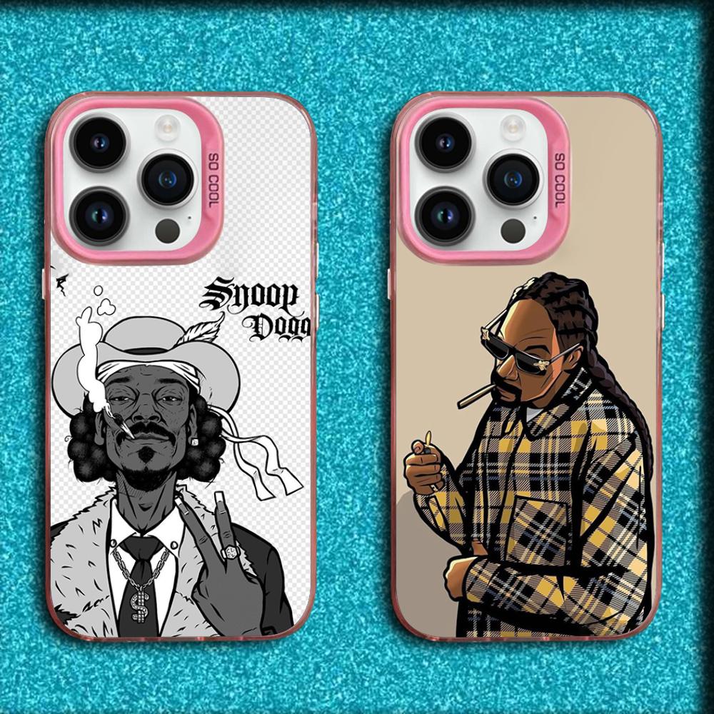 Rapper S-Snoop Dogg Phone Case For iPhone 16,15,14,13,12,11,Mini,Pro,MAX Pink Matte Silicone Cover