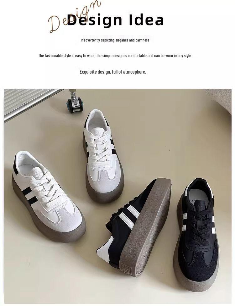 Women's 2026 Spring/Autumn Platform Lace-Up Thick-Soled German-Style Casual Fashion Shoes