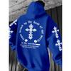 Men's Autumn Gothic Cross Print Comfortable Soft Hoodie Outdoor Street Versatile Top