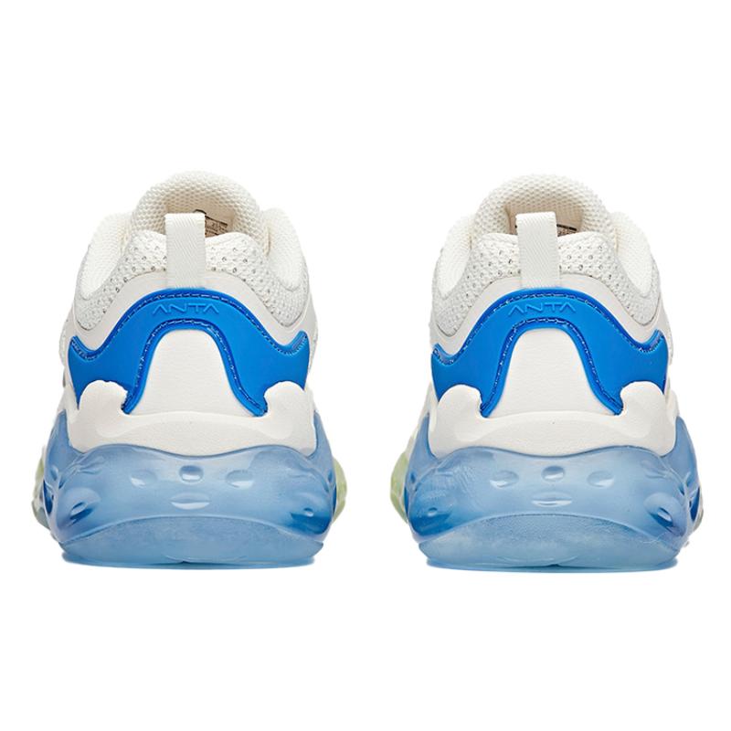Anta Cushioning Anti-Slip And Wear-Resistant Breathable Coverage Support Low-Top Running Shoes Men's White Blue Sneakers