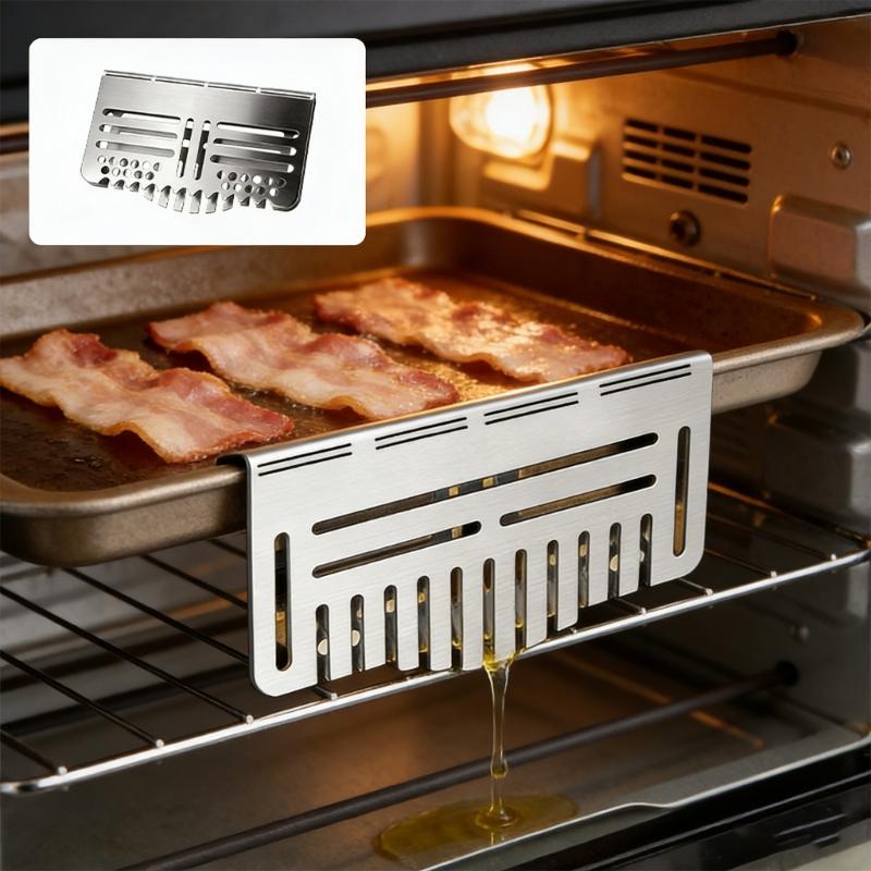 Griddle Accessories Stainless Steel Greases Gate Blocker Block Food from Falling into Rear Greases Trap Heat Resistant