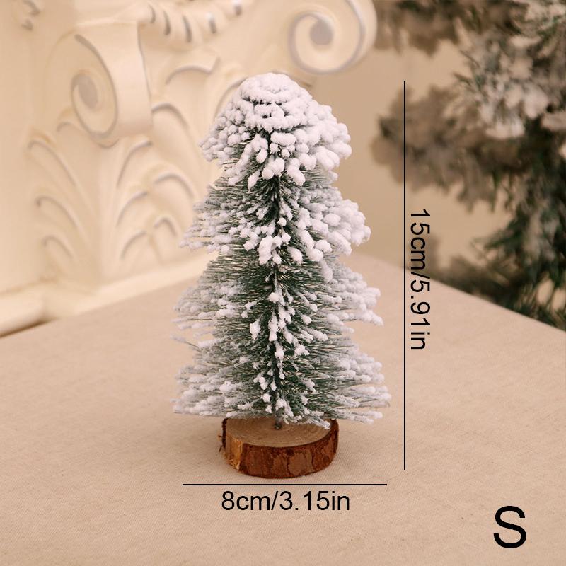 1PC Tabletop Tapered Christmas Tree Ornament Winter-Themed Mini Christmas Tree for Retail