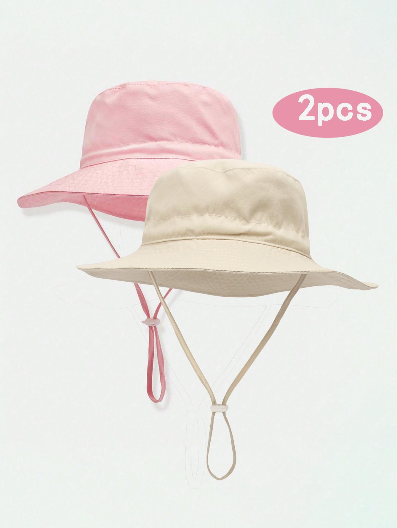 Solid color children s fisherman hat with large brim, fashionable and versatile beach hat, cute baby sun hat XS3-12M