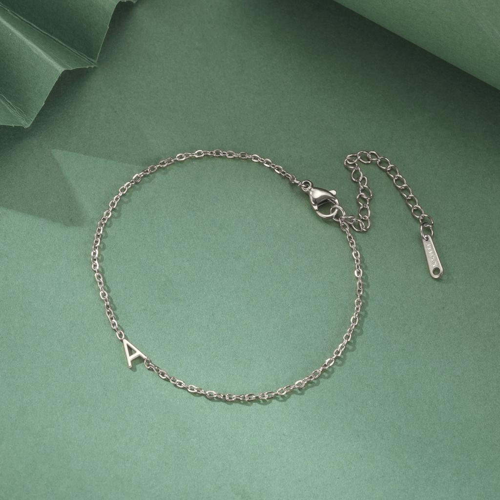 Cazador Custom Initial Letter Women's Bracelets Stainless Steel A-Z Alphabet Heart Personalized Bracelets Jewelry Birthday Gift
